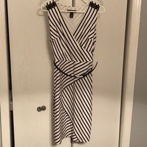 Black and white fitted dress